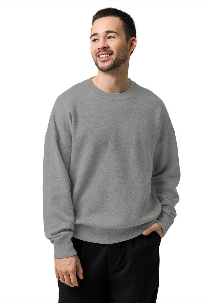 Unisex Relaxed Fit Knitted Crew Neck Sweater main 4