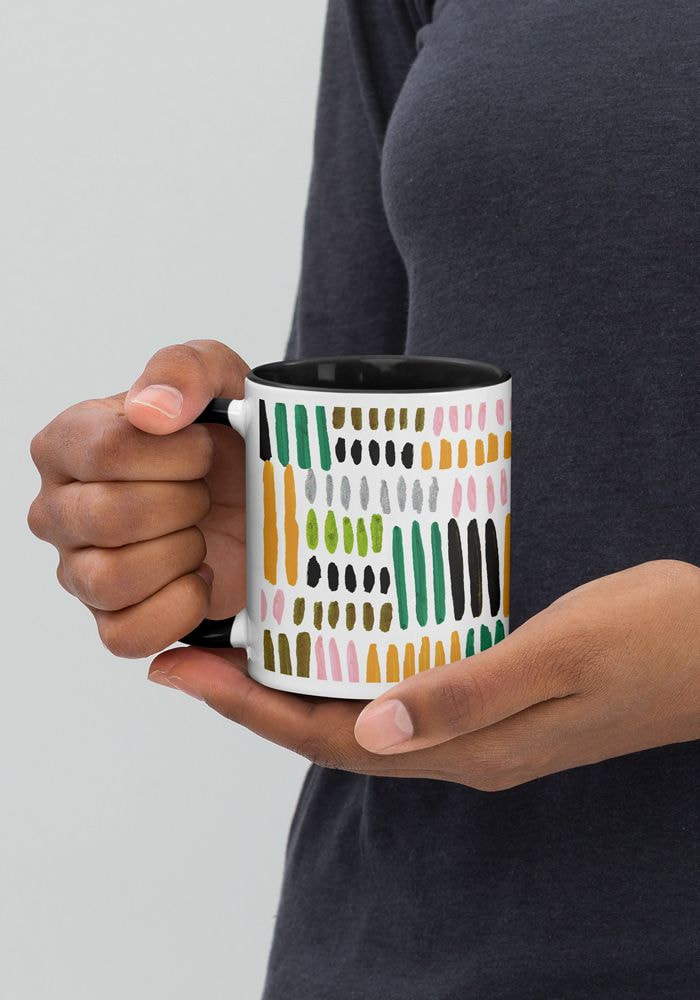 White Ceramic Mug with Color Inside