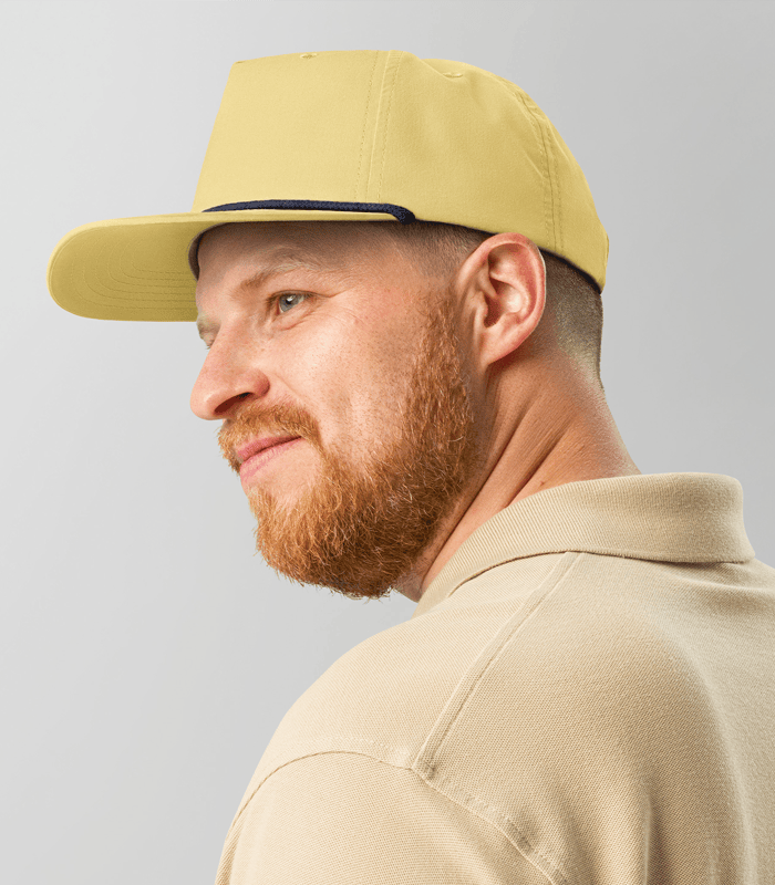 Casquette Baseball Vintage Derby - Woodmont Country Club - Jaune Avec Corde - Adjustable