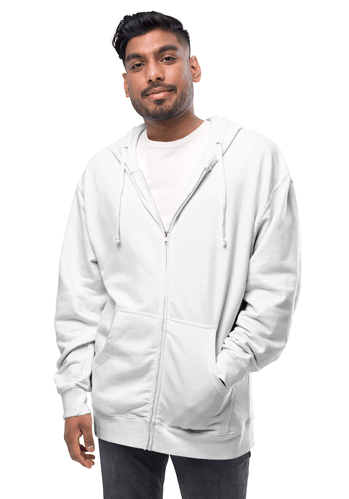 Soft & Cozy 100% Cotton Fleece Zip Hoodie with Inner Pockets | Black