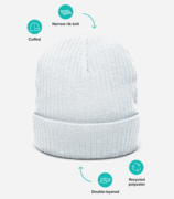 Ribbed Knit Beanie | Atlantis thumbnail 2
