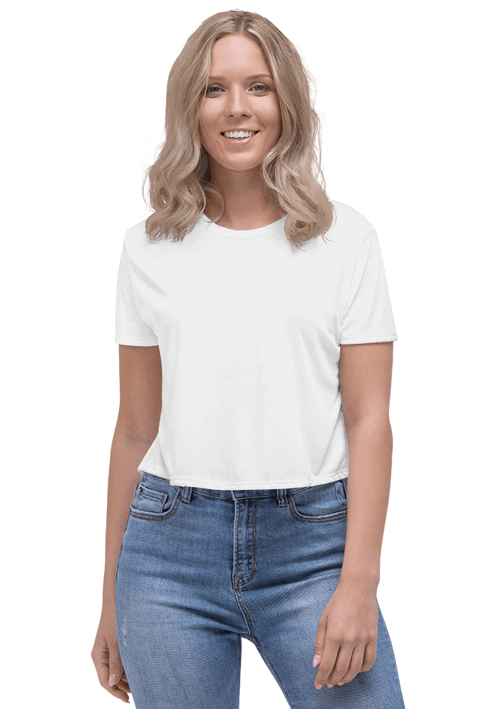 8882 women's flowy cropped tee