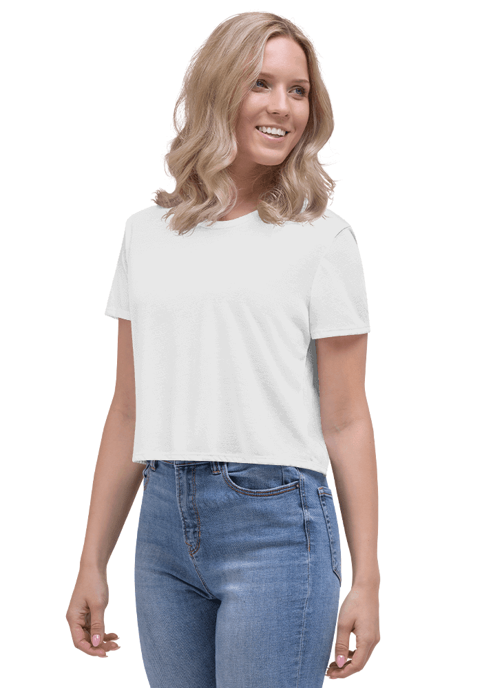 BELLA + CANVAS; Women's Flowy Cropped T-Shirt with Custom Design