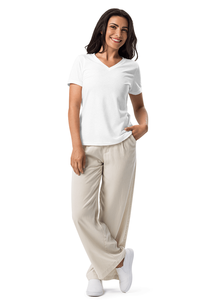 レディースリラックスVネックTシャツ - Bella Canvas 6405CVC