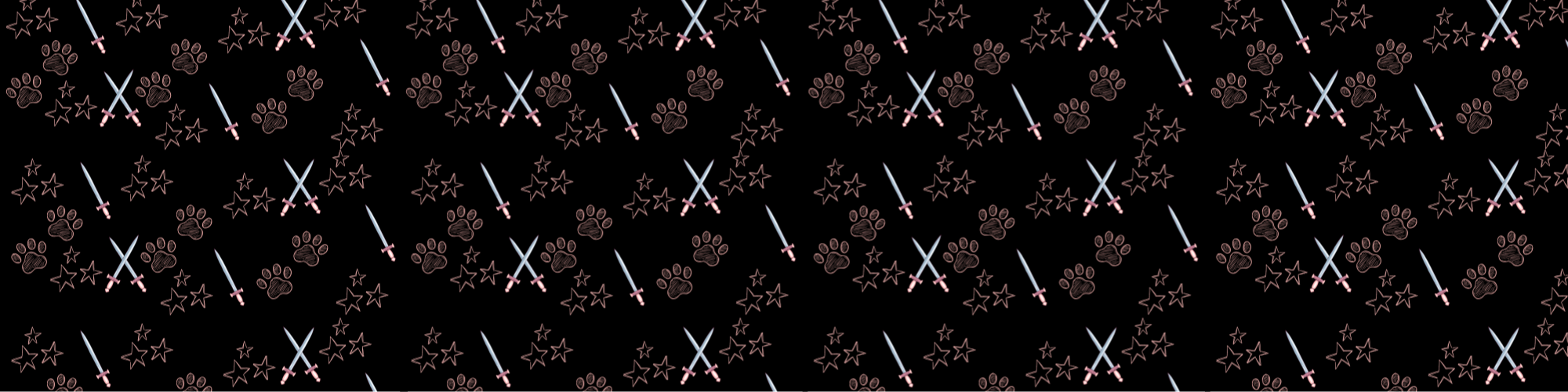 Paws and Swords Black Scrunchy 3