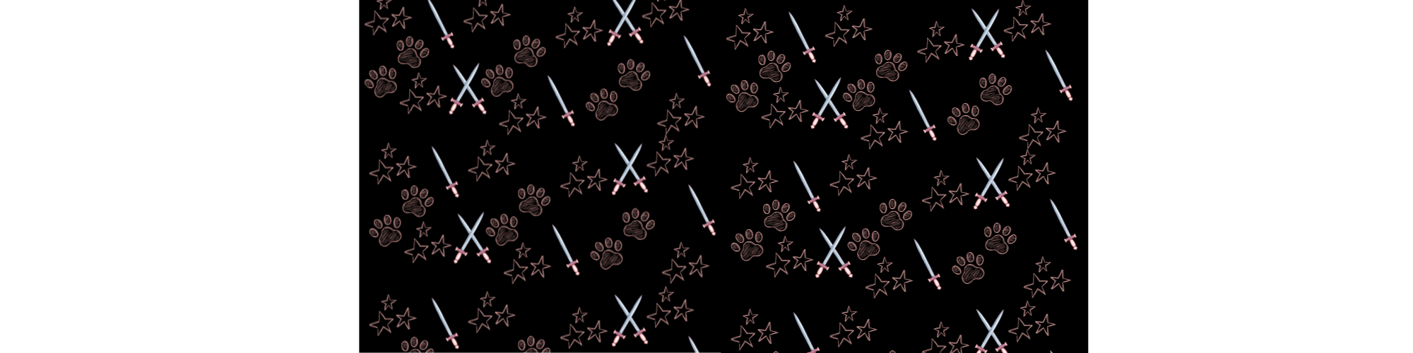 Paws and Swords Black Scrunchy 4