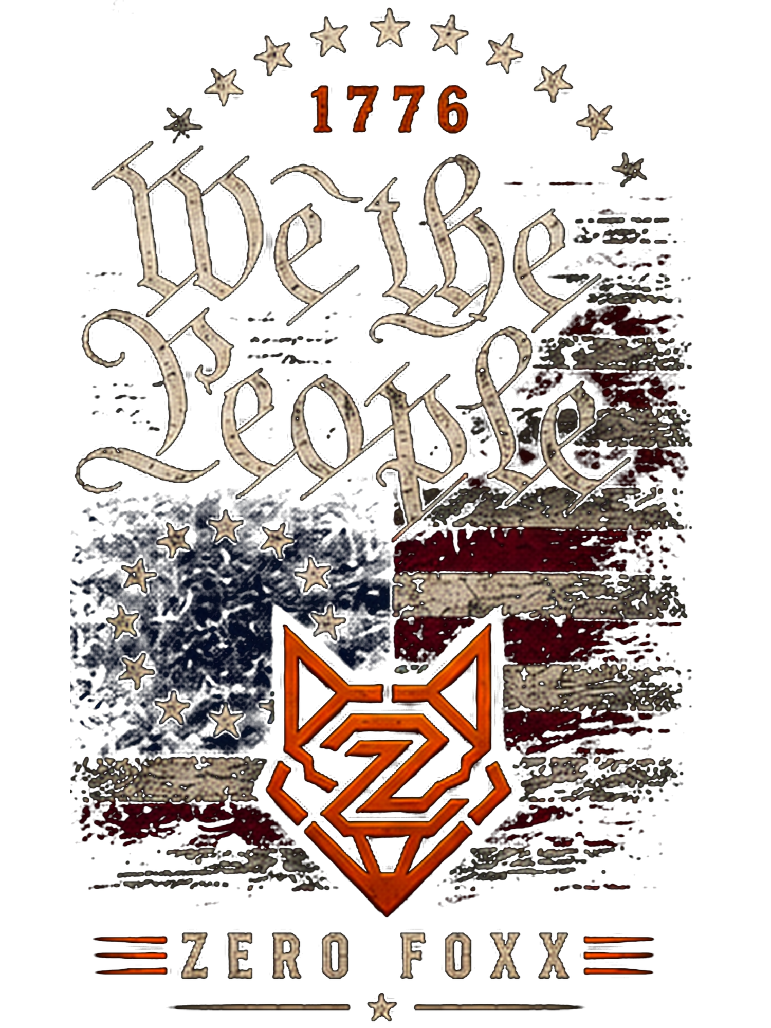 We the People — Old Glory Script | Double-Sided Tee — Back Print