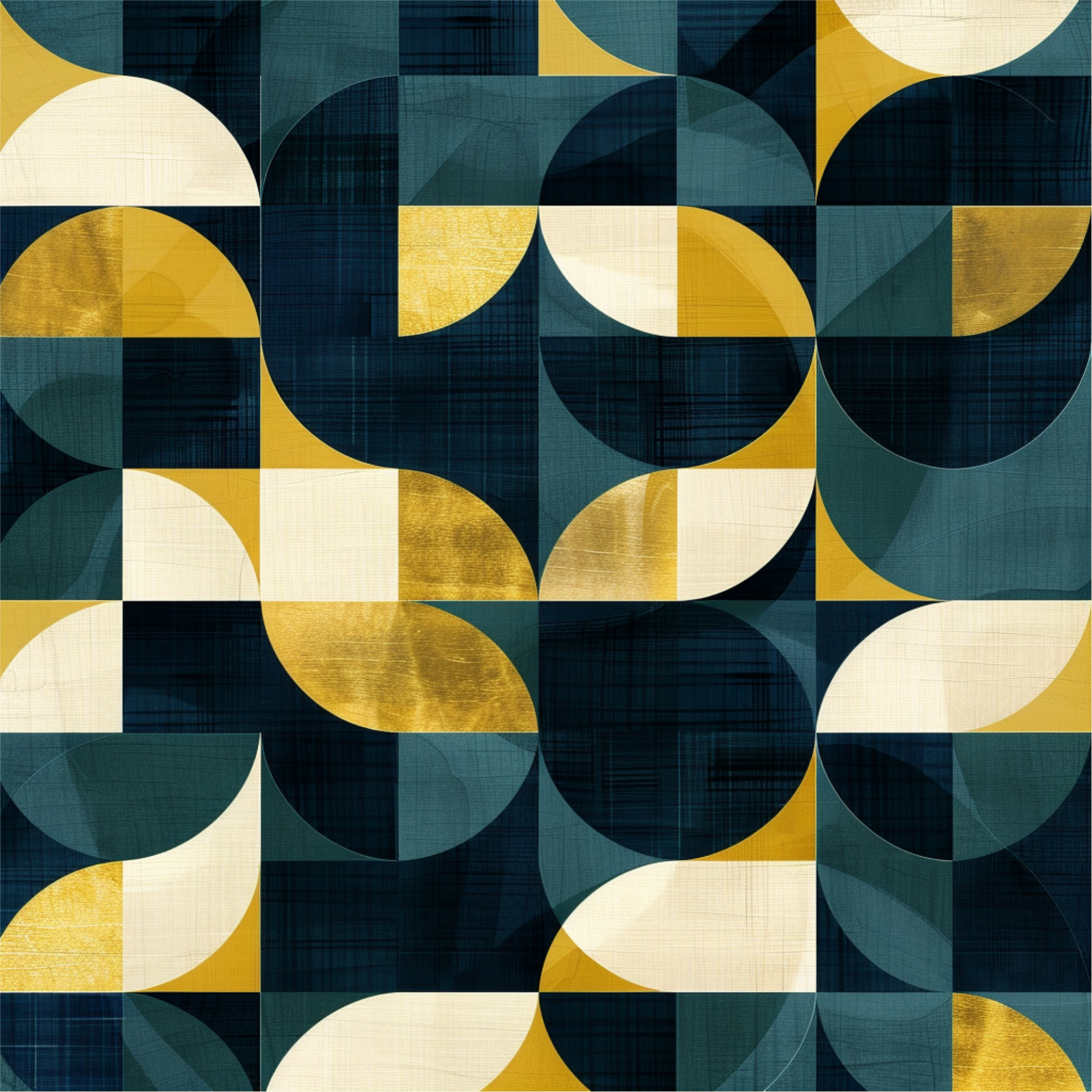 Utah - Navy Blue, Gold, and Green - Geometric Simple Retro Design Men’s high top canvas shoes