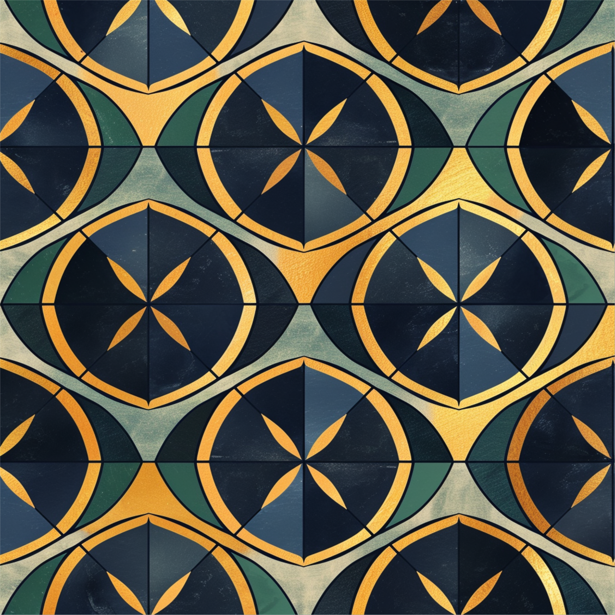 Sacred Geometry - Navy Blue, Gold, and Green - Women’s high top canvas shoes