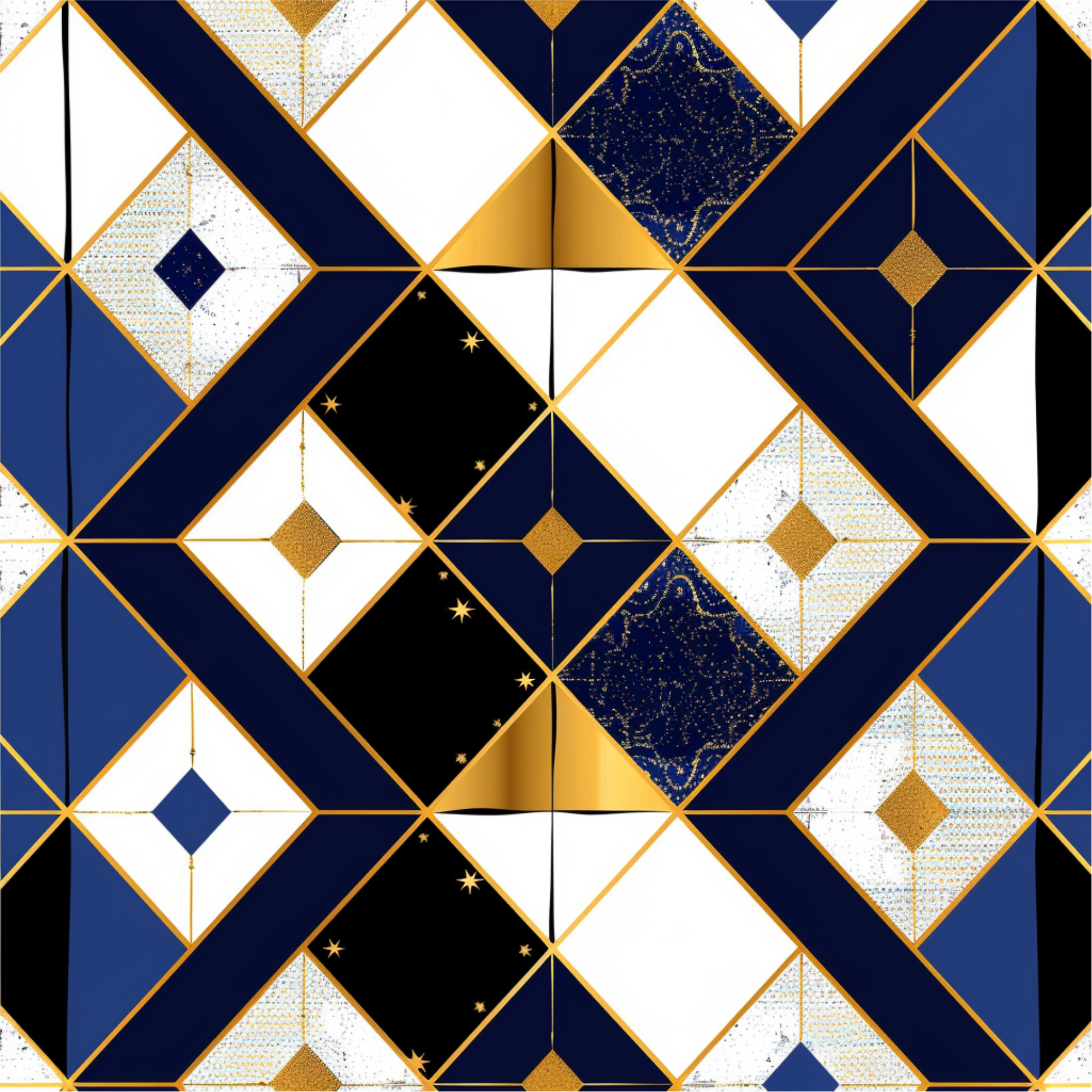 Golden State Royal Blue and Gold Mosaic Women’s high top canvas shoes