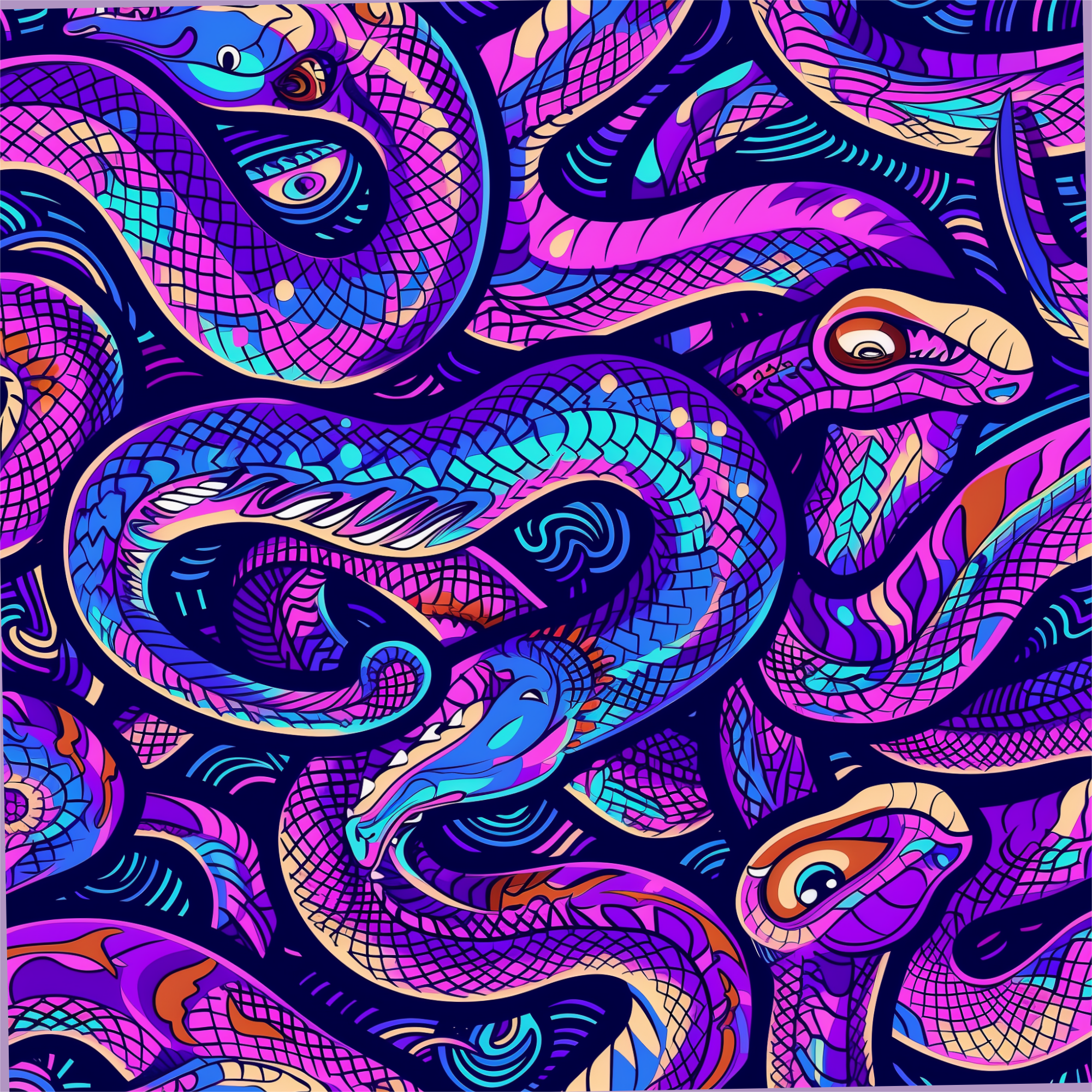 Purple Snake Print - Men’s high top canvas shoes