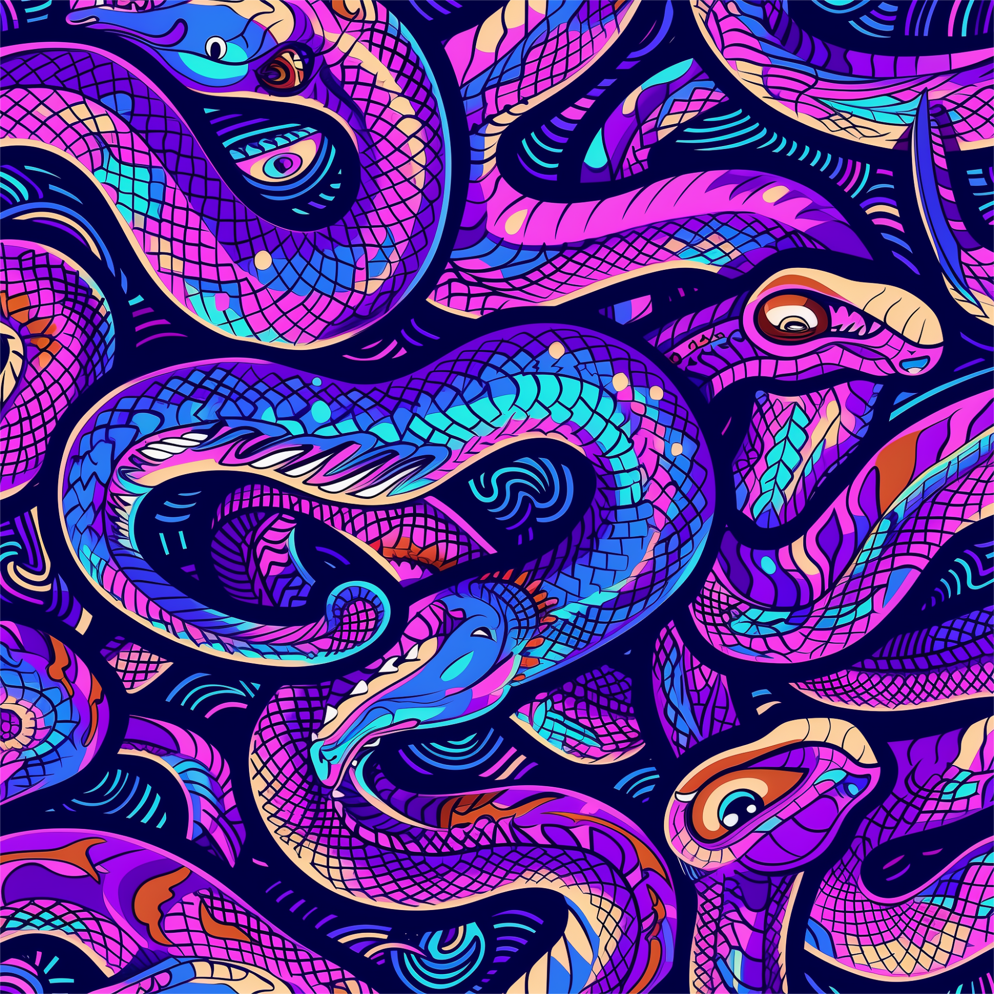 Purple Snake Print - Men’s high top canvas shoes