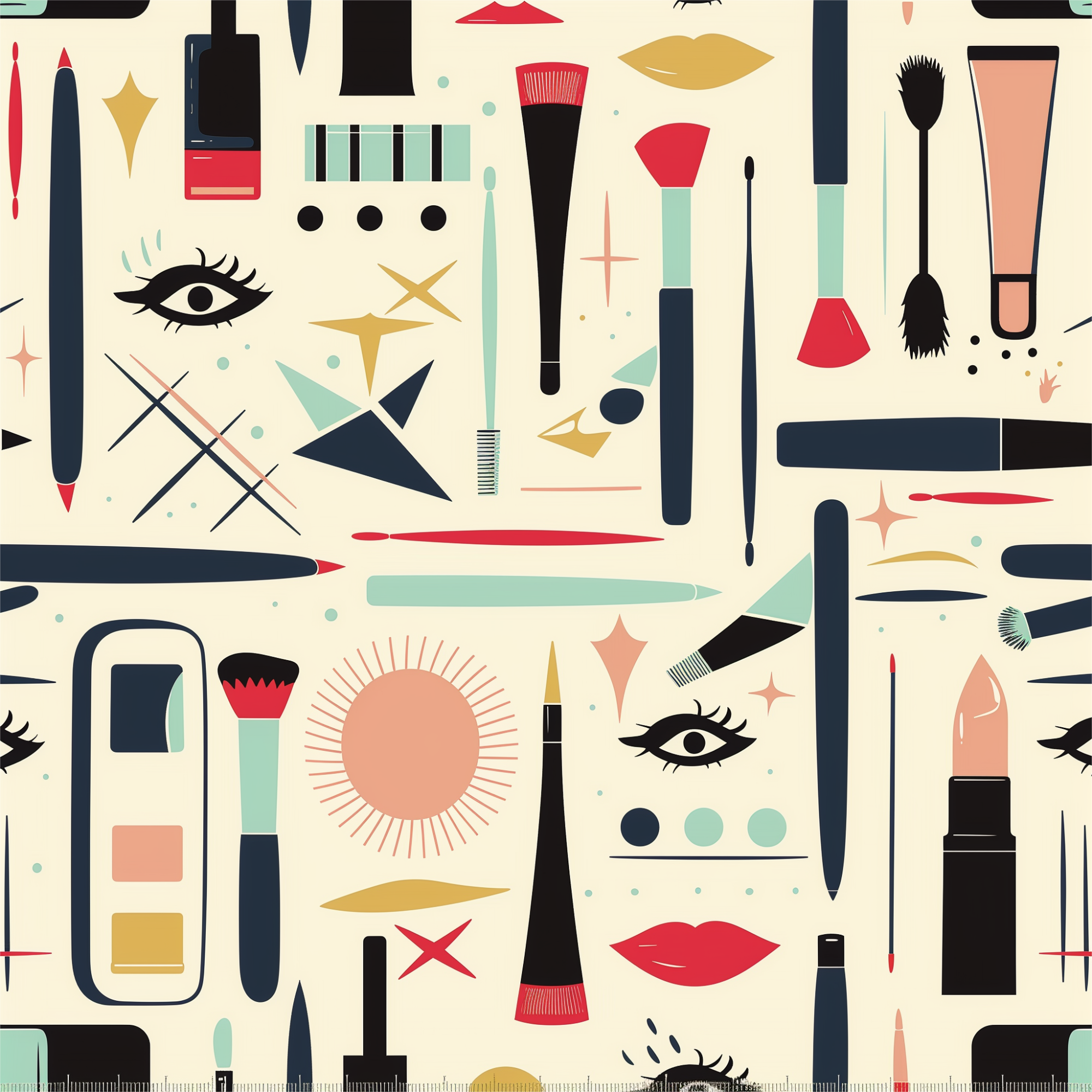 Midcentury Make Up Women’s high top canvas shoes