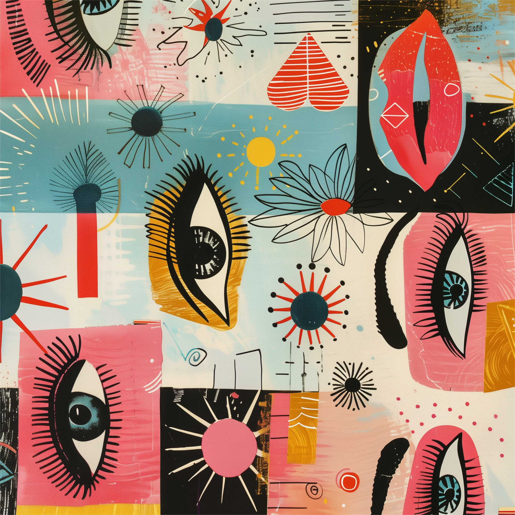 Midcentury Make-up Women’s high top canvas shoes