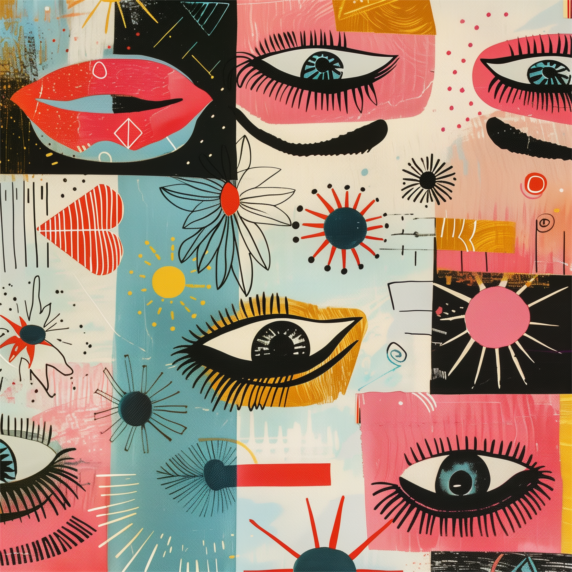 Midcentury Make-up Women’s high top canvas shoes