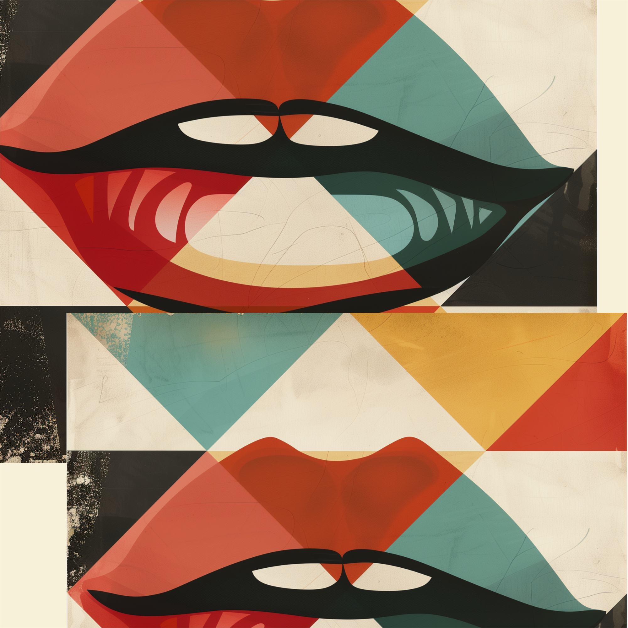 Midcentury Lips Women’s high top canvas shoes