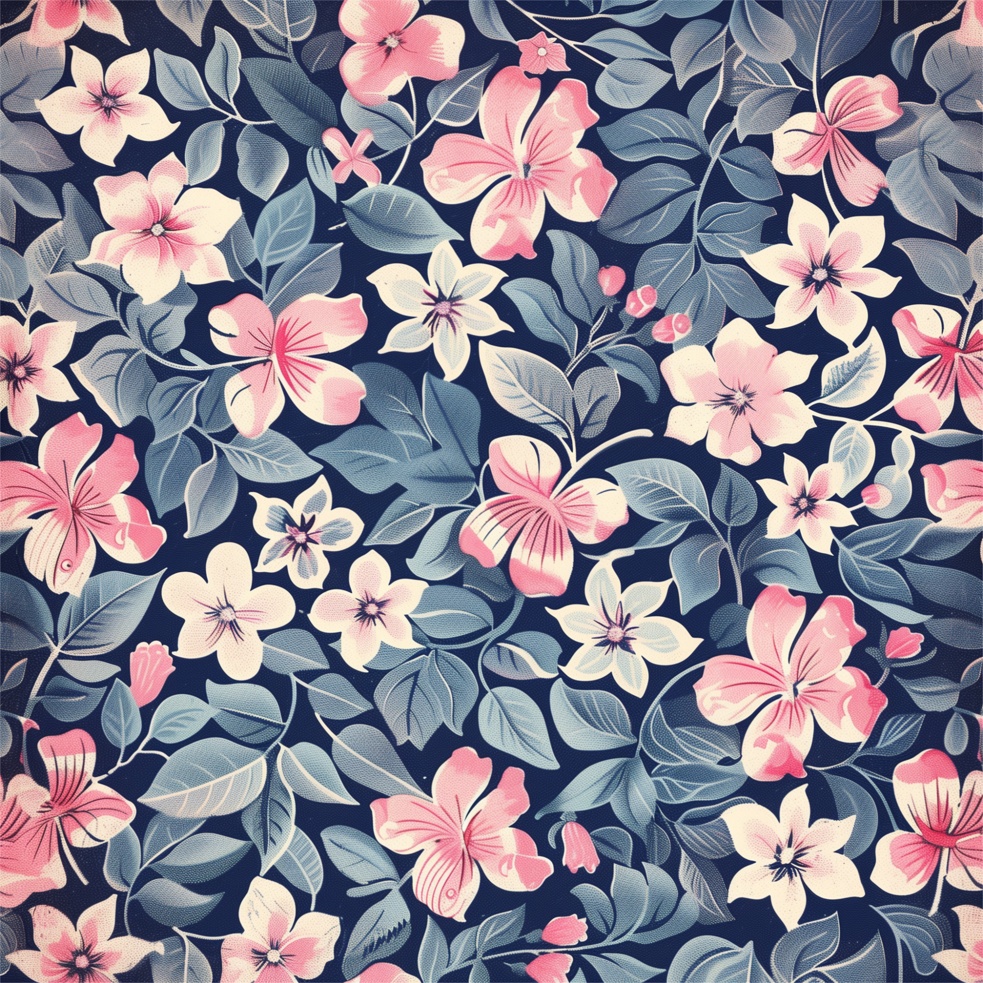 Pink & Blue Leaves In The Fall Women’s high top canvas shoes