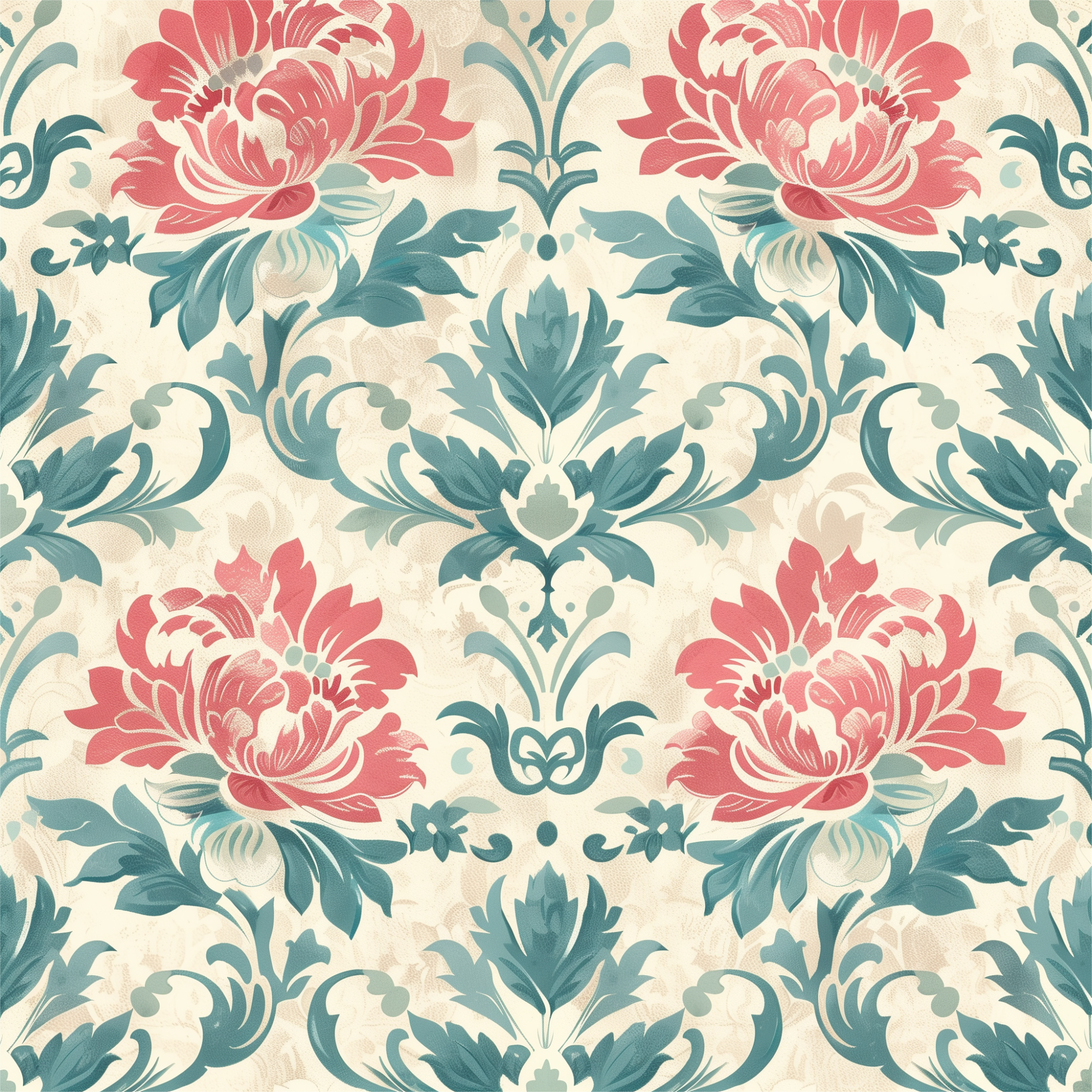 Red Green & Cream Florals Women’s high top canvas shoes