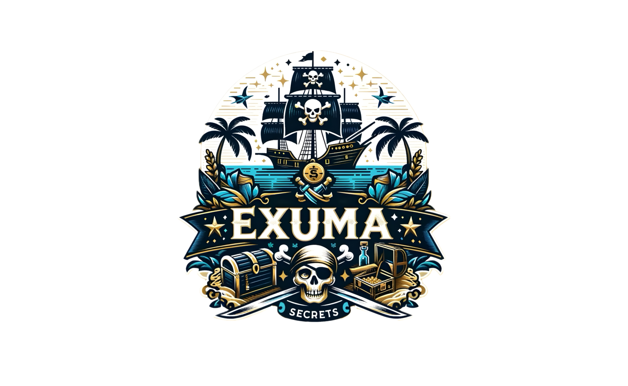Secrets of the Seas - Exuma Pirate Ship Stainless Steel 32 oz. Flip Top Water Bottle