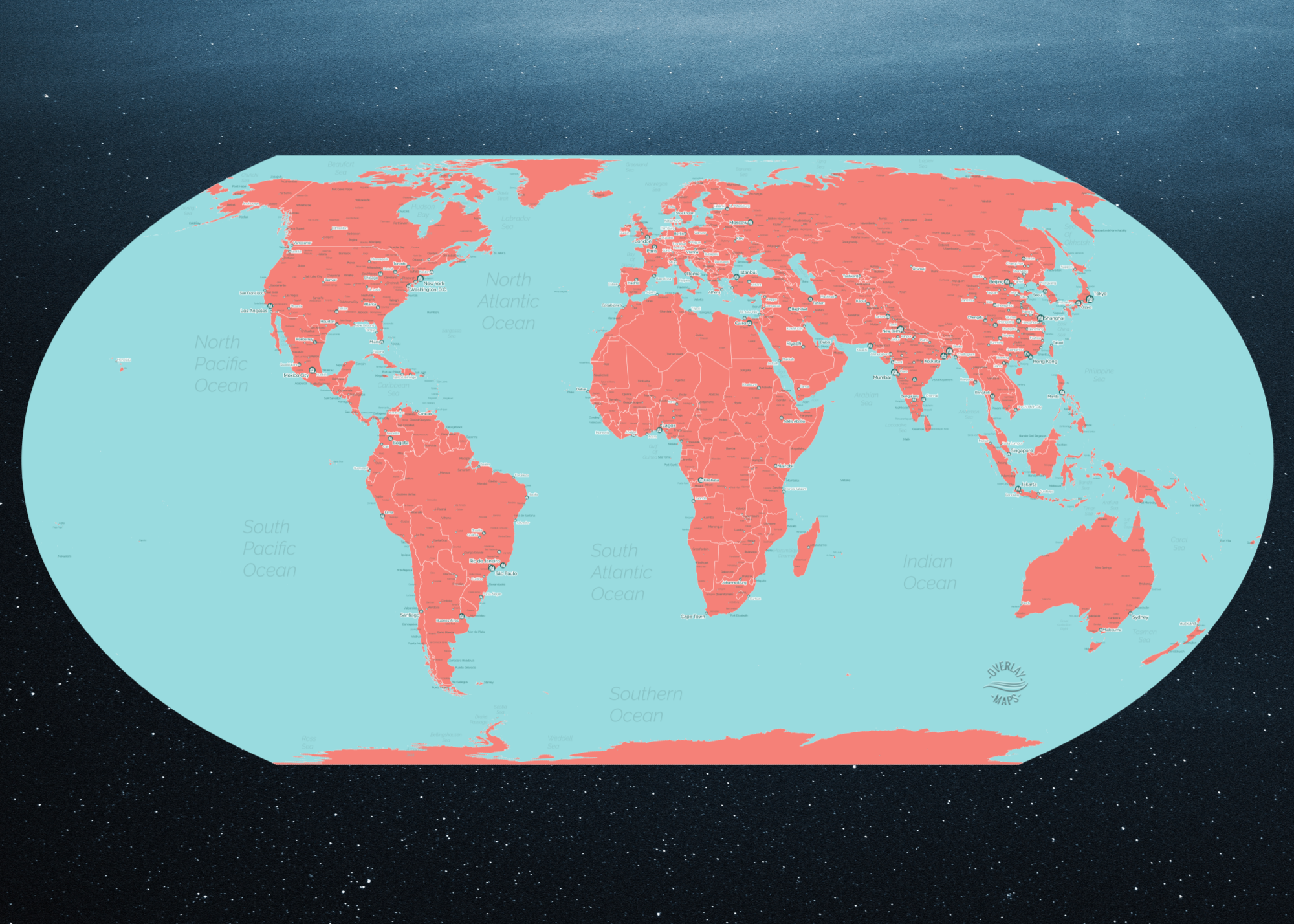 World Map - Framed matte paper poster view 3