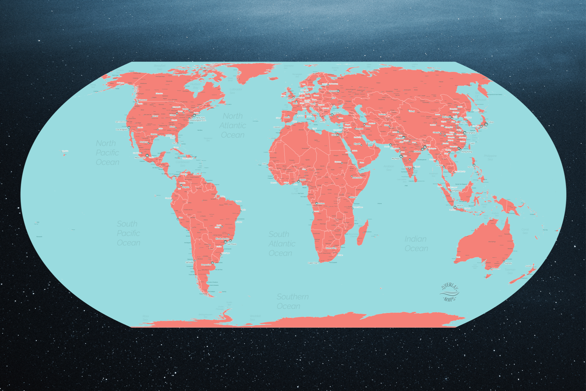 World Map - Framed matte paper poster view 4