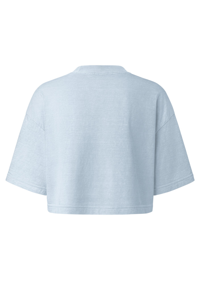 Women’s garment dye cropped tee / Light Washed Denim / S