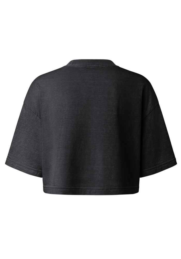 Women’s garment dye cropped tee / Washed Black / S