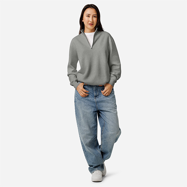 Unisex Knitted Quarter Zip Sweater