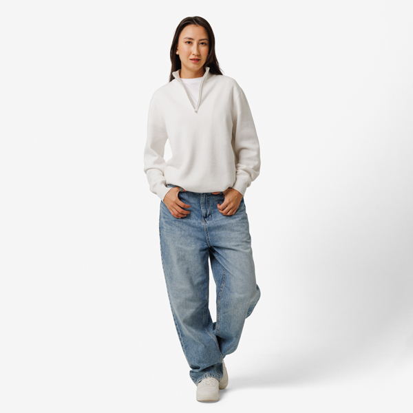 Unisex Knitted Quarter Zip Sweater