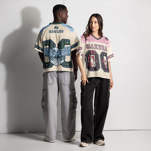 All-Over Print Boxy Football Jersey