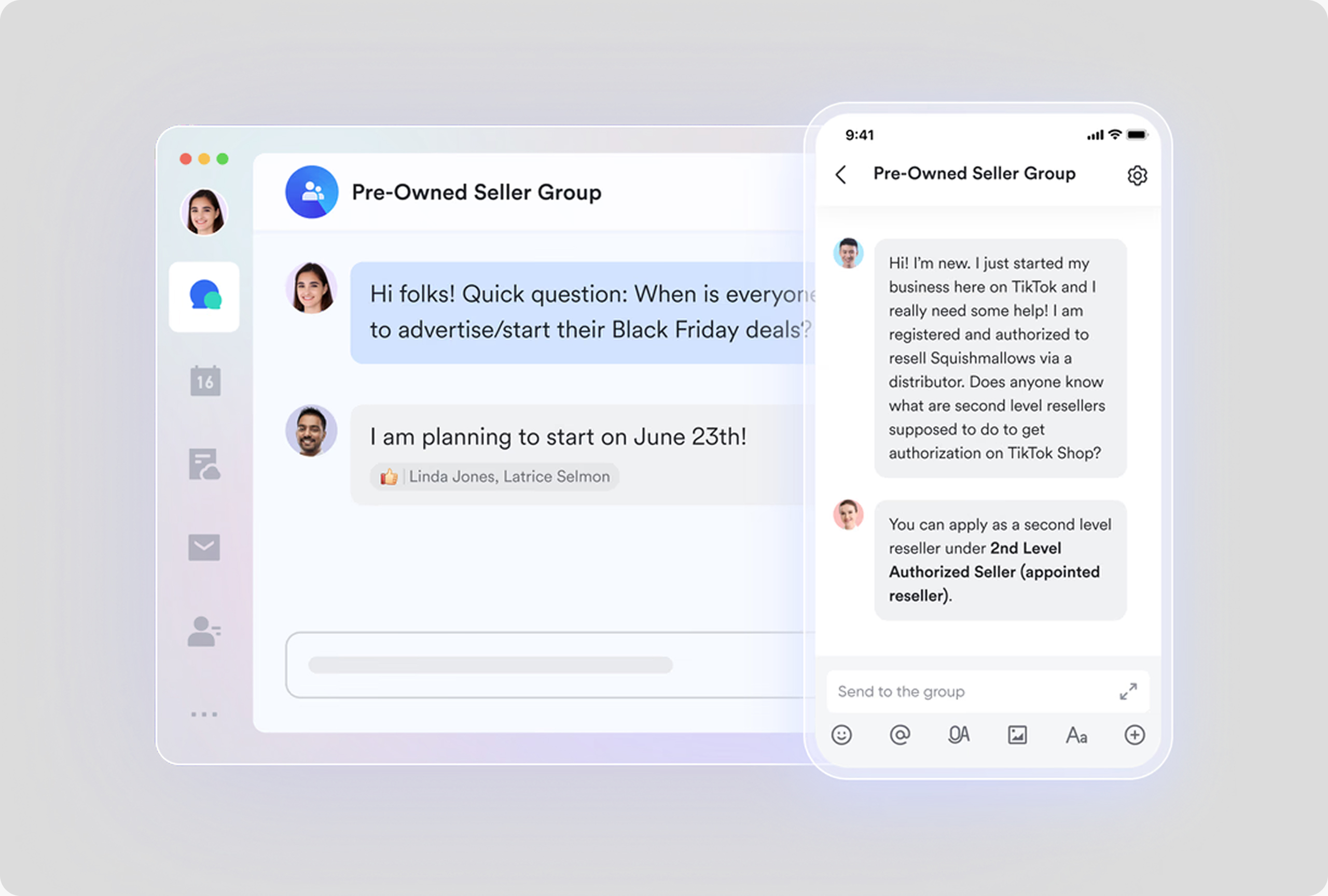 screens screenshot of a group chat