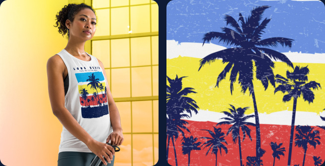 man and a woman wearing customized tank tops