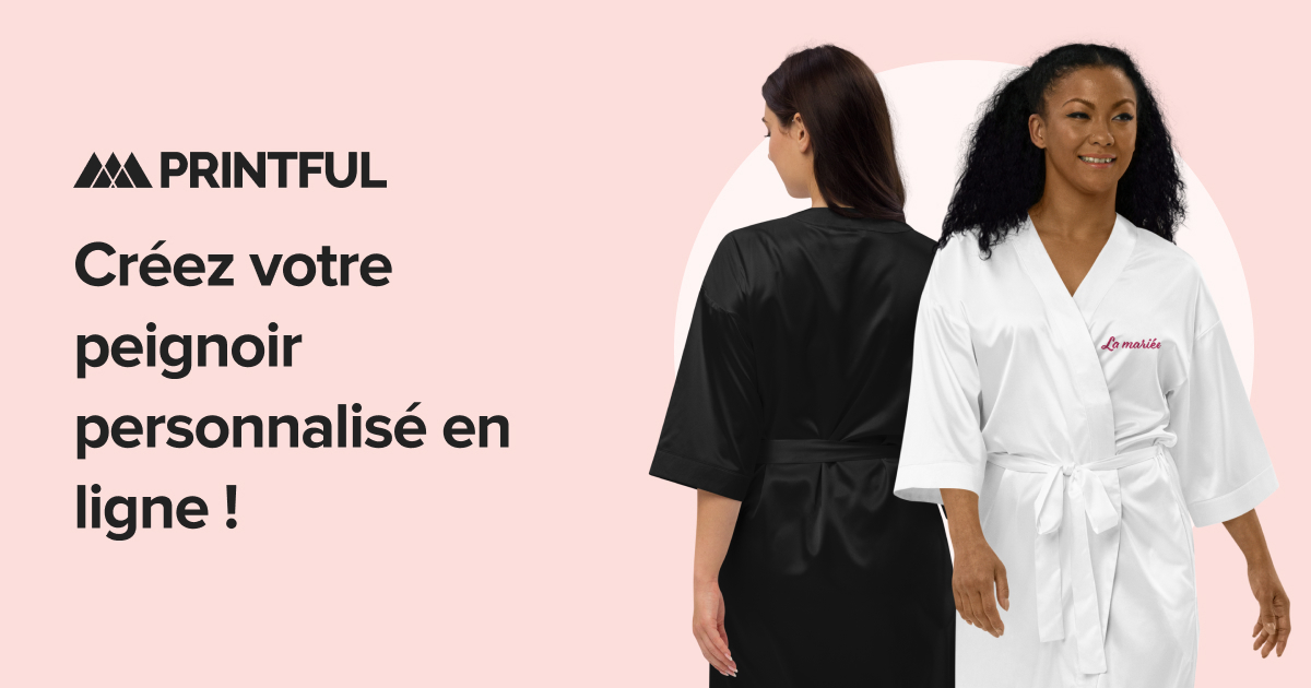 Peignoir Femme Personnalisé Brodé Avec Nom Ou Texte - Tissu Éponge Doux