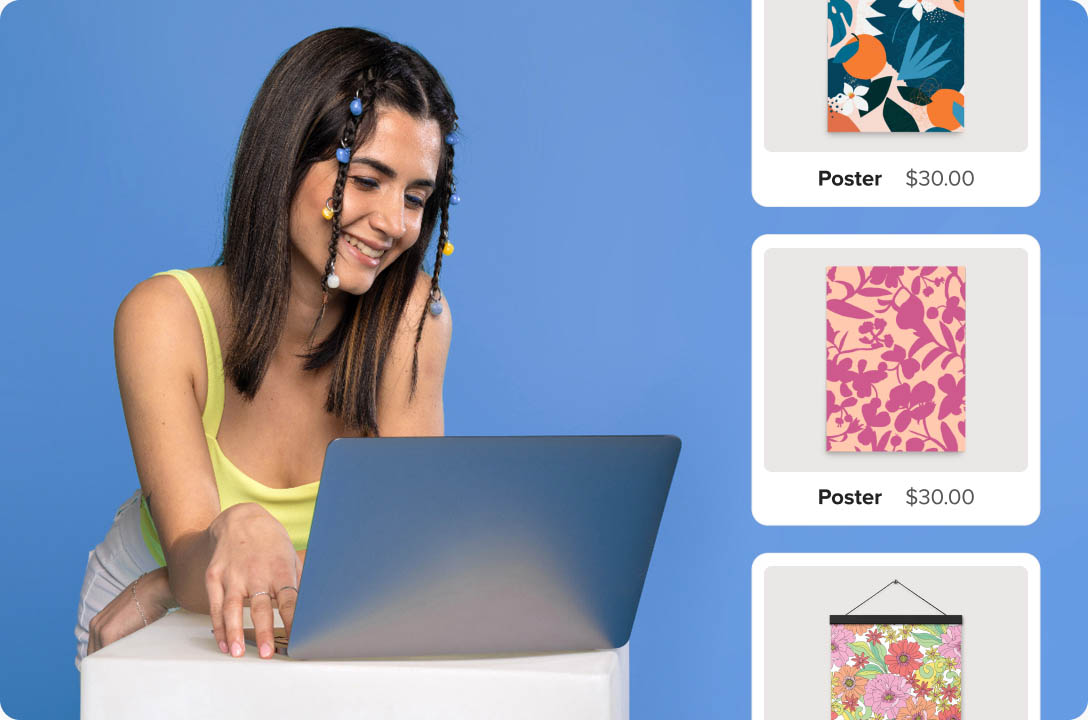 a woman using a laptop