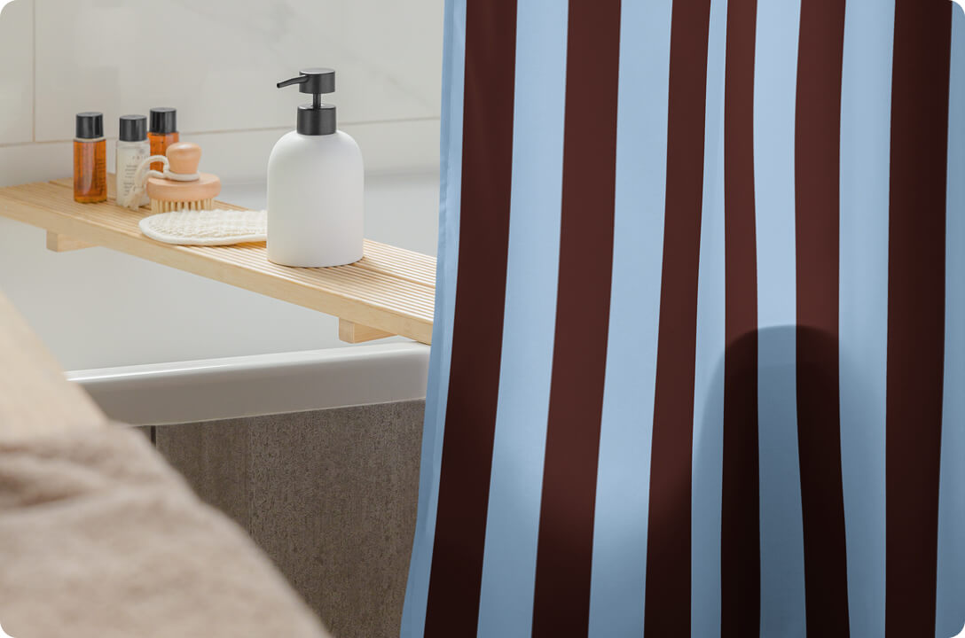 striped shower curtain