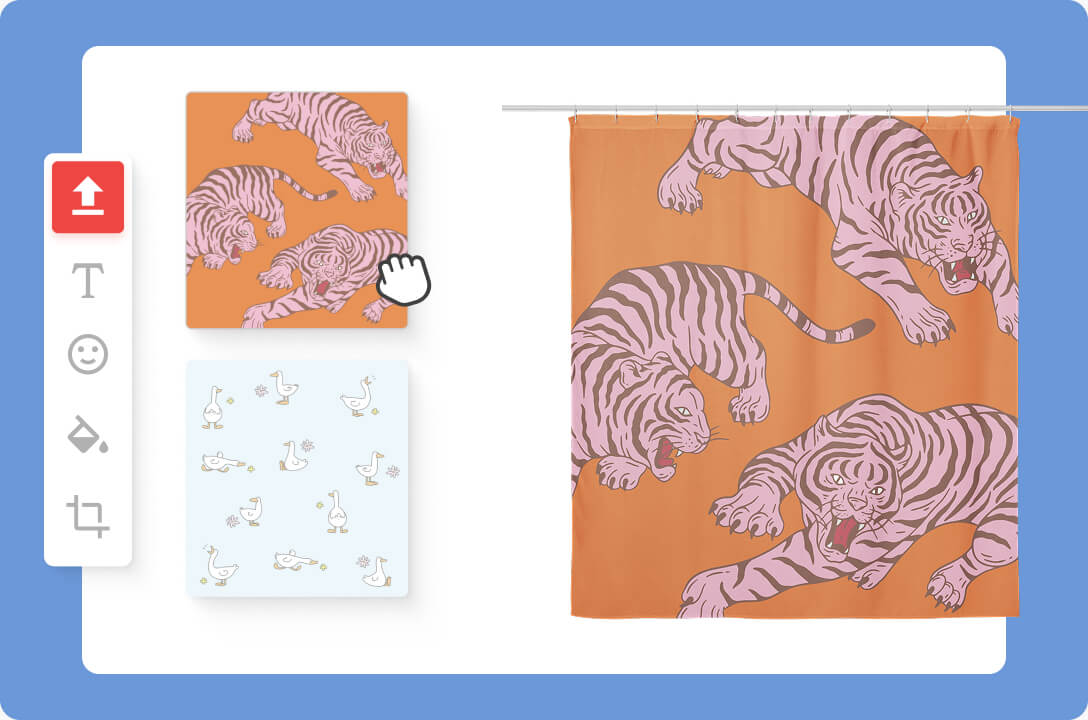 shower curtains with a tiger pattern
