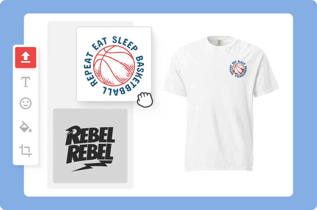 a white t-shirt with a logo