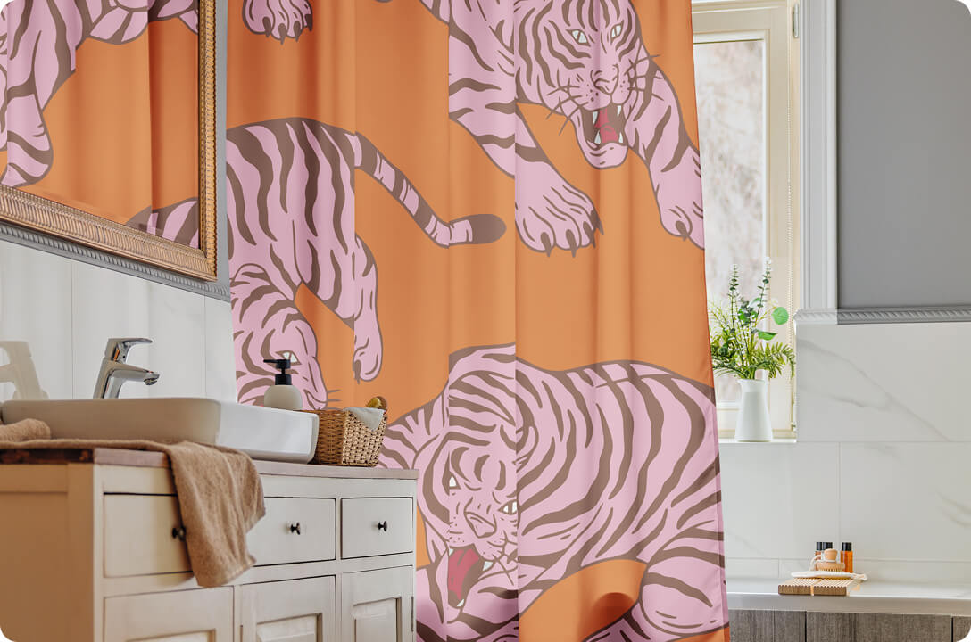 shower curtain with tigers
