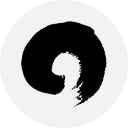 a black circle with text