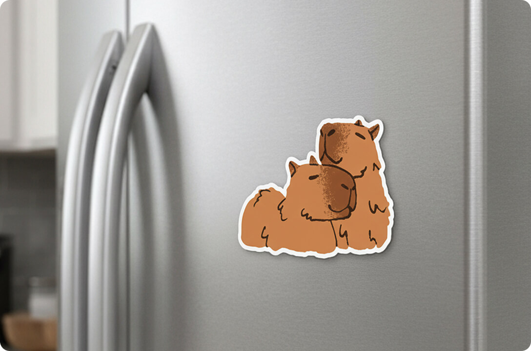 magnets on a fridge