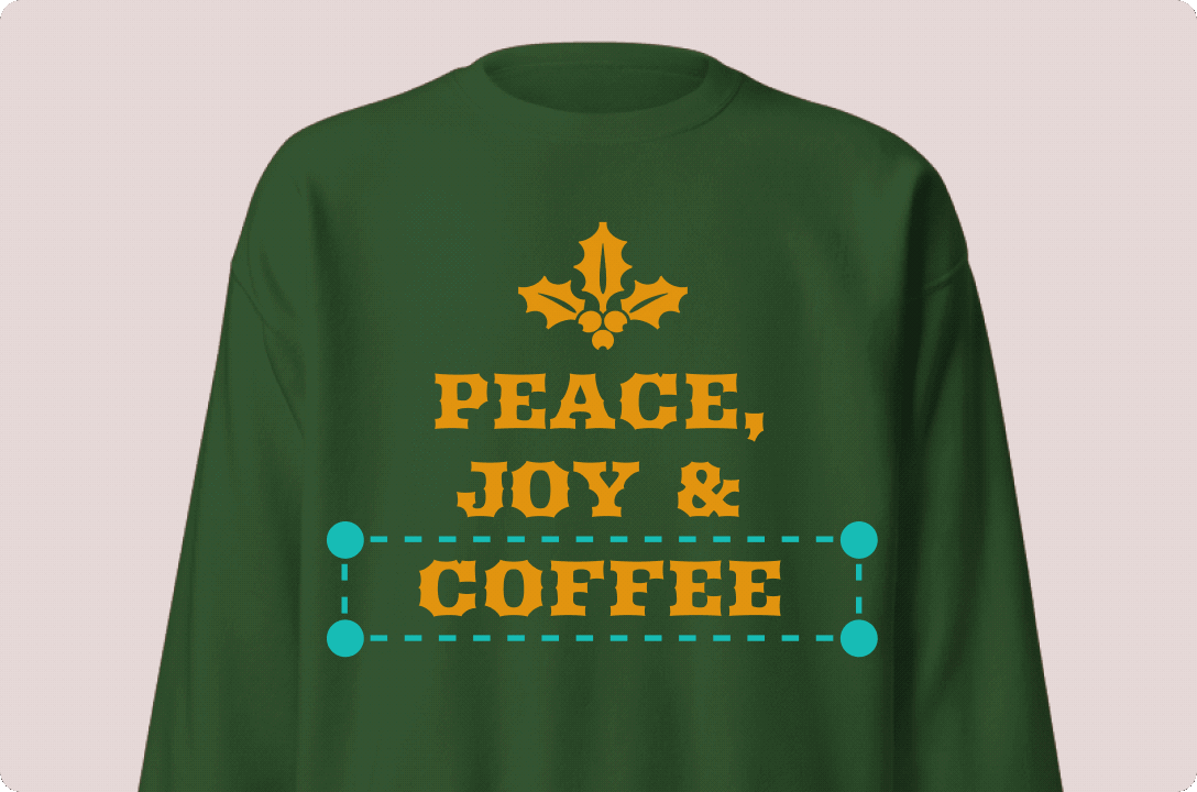a green sweatshirt with yellow text