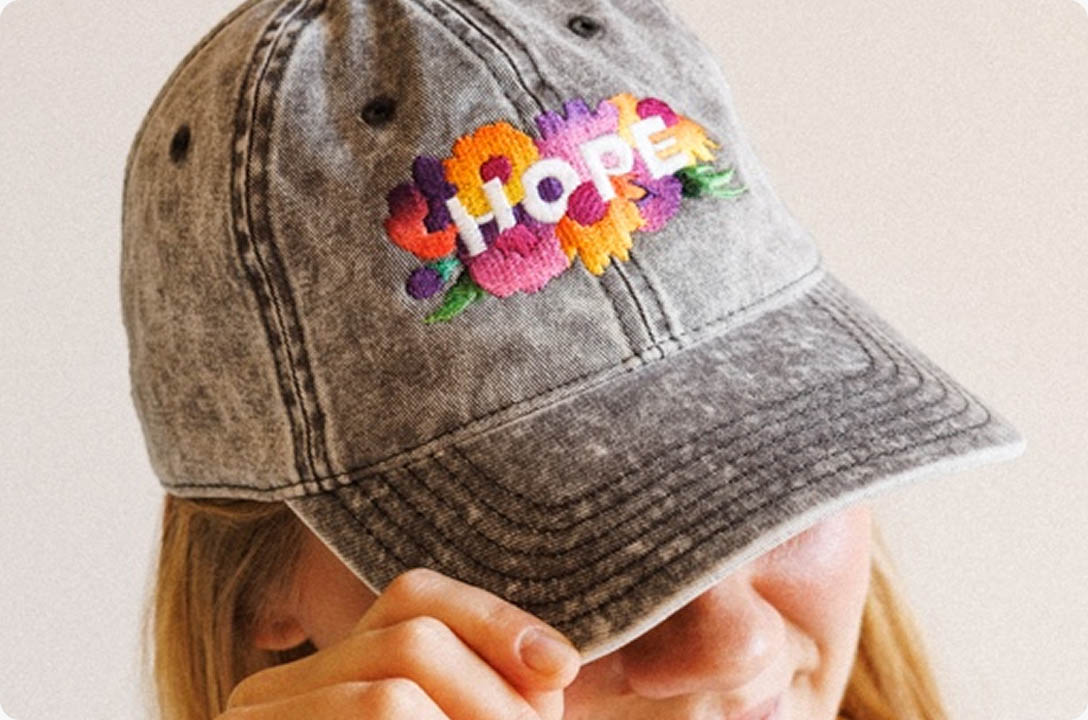 a woman wearing a hat