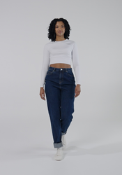 All-Over Print Recycled Long Sleeve Crop Top video thumbnail