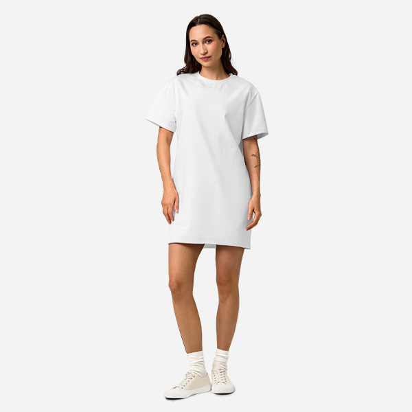 All-Over Print Cotton T-Shirt Dress