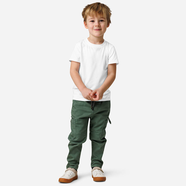 All-Over Print Kids Cotton Crew Neck T-Shirt