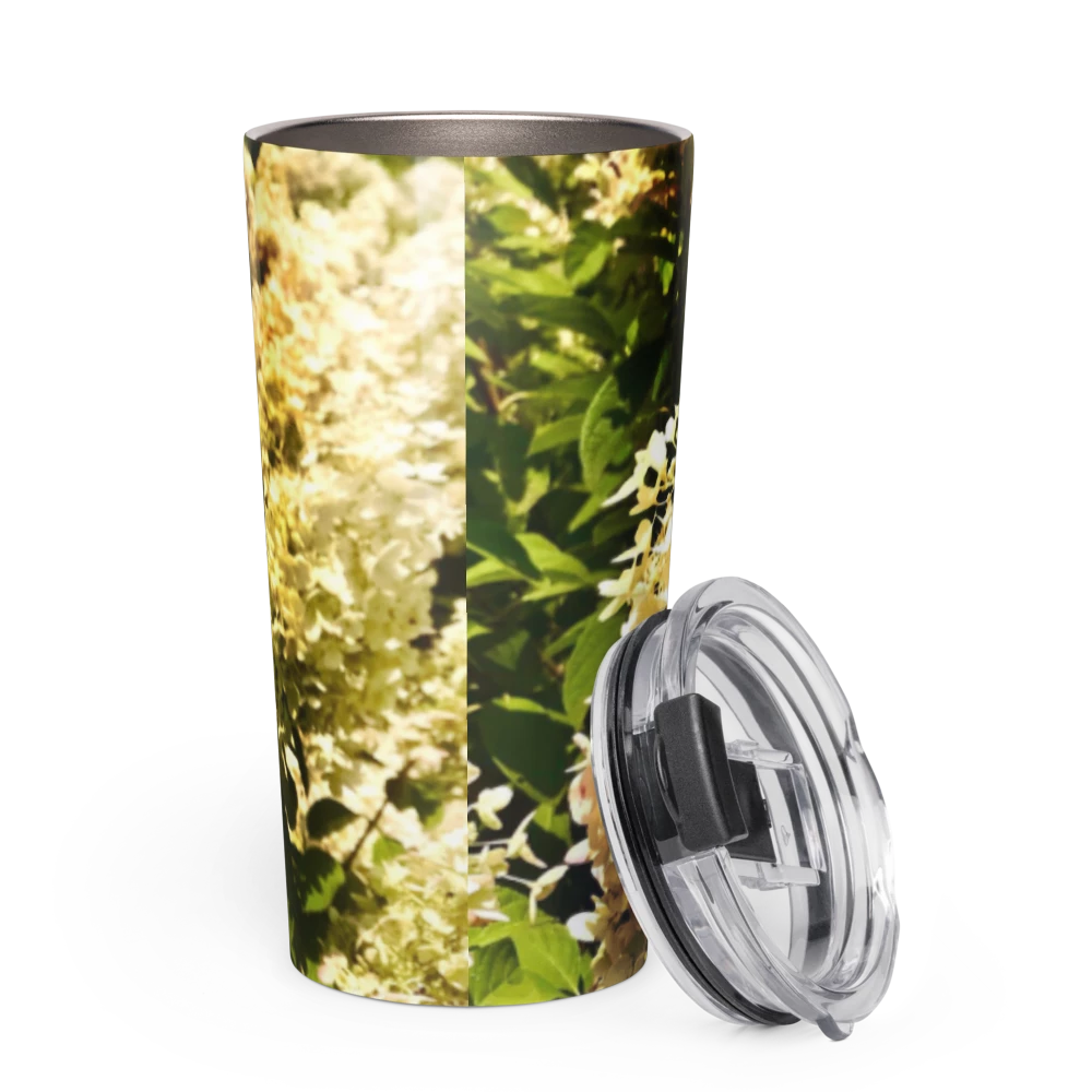 White Tapestry - Tapered stainless steel tumbler