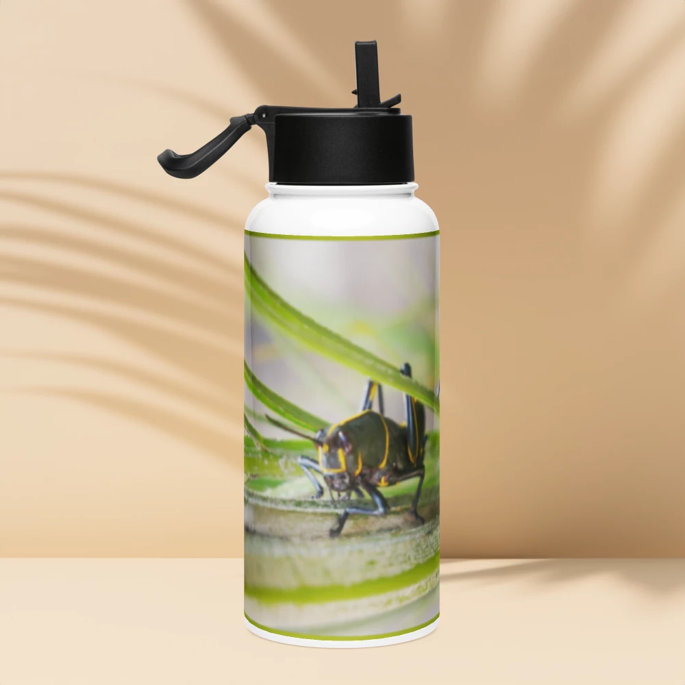 The Lineing Hoppers - Stainless steel water bottle with a straw lid
