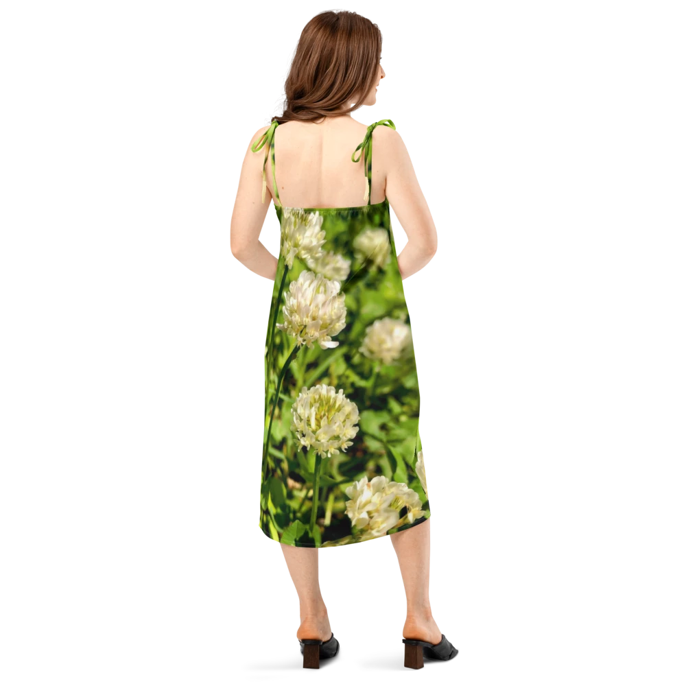 Aligning Lights Form Flowers - Tie-strap midi dress